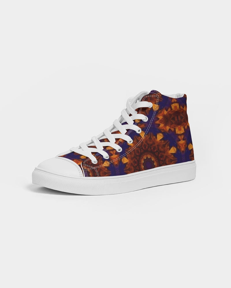 Blue Orange Red Kaleidoscope Women's Hightop Canvas Shoe