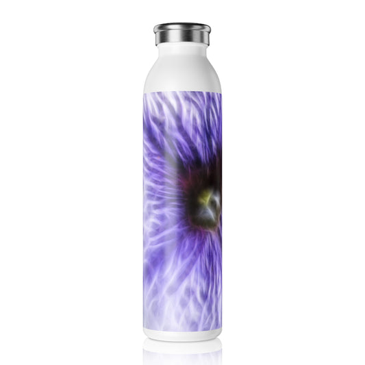 Purple Pansy Slim Water Bottle — Abstract Bloom Insulated Bottle