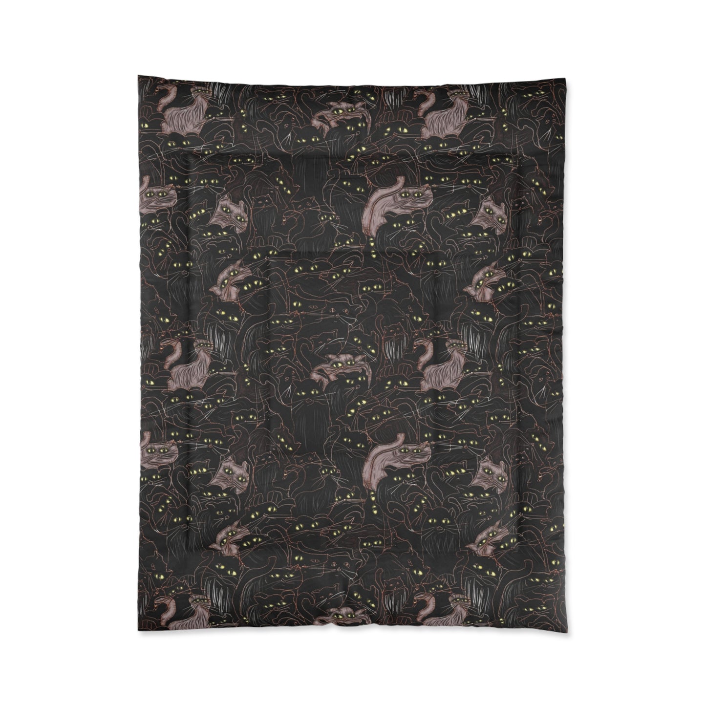 Comforter - Dark Cats Patterned