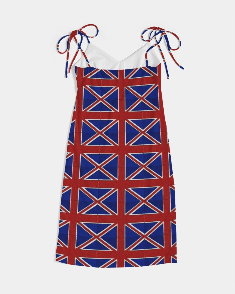 British Flag Pattern Women's All-Over Print Tie Strap Split Dress
