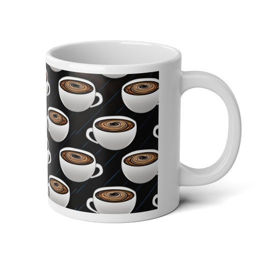 Repeating Coffee Cup Jumbo Coffee Mug, 20oz - Perfect for Home, Office, Gifts, Birthdays, Coffee Lovers & Snuggle Sessions