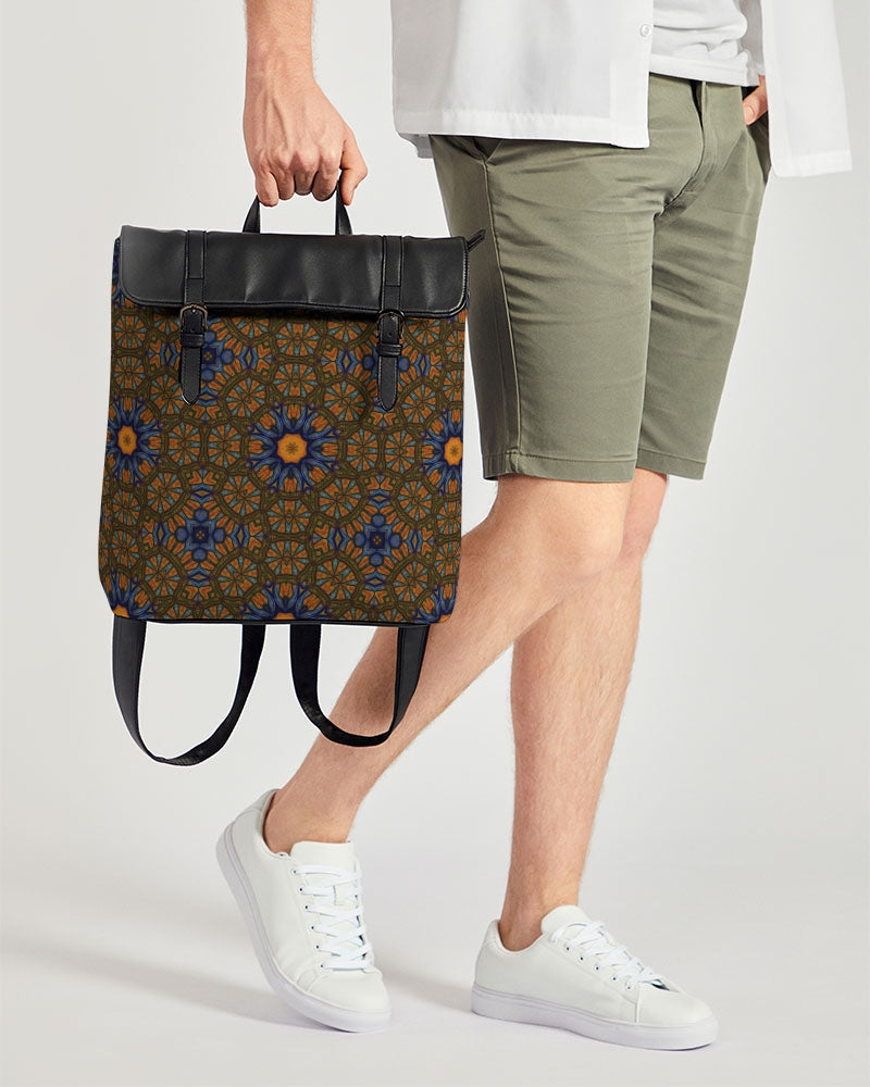 Blue and Yellow Sketch Kaleidoscope  Casual Flap Backpack