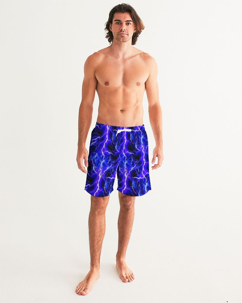 Blue Lightning Men's All-Over Print Swim Trunk