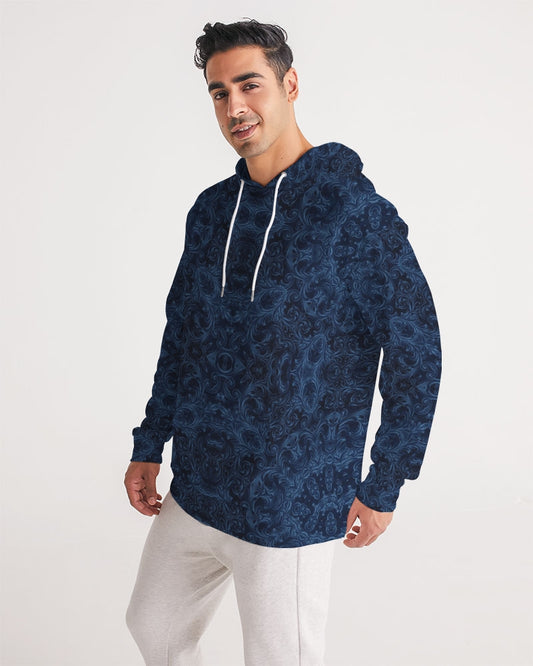 Blue Faux Velvet Kaleidoscope Men's All-Over Print Hoodie