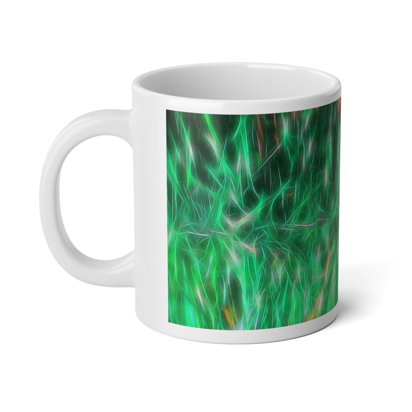20oz Jumbo Mug — Green Abstract Garland Coffee Cup