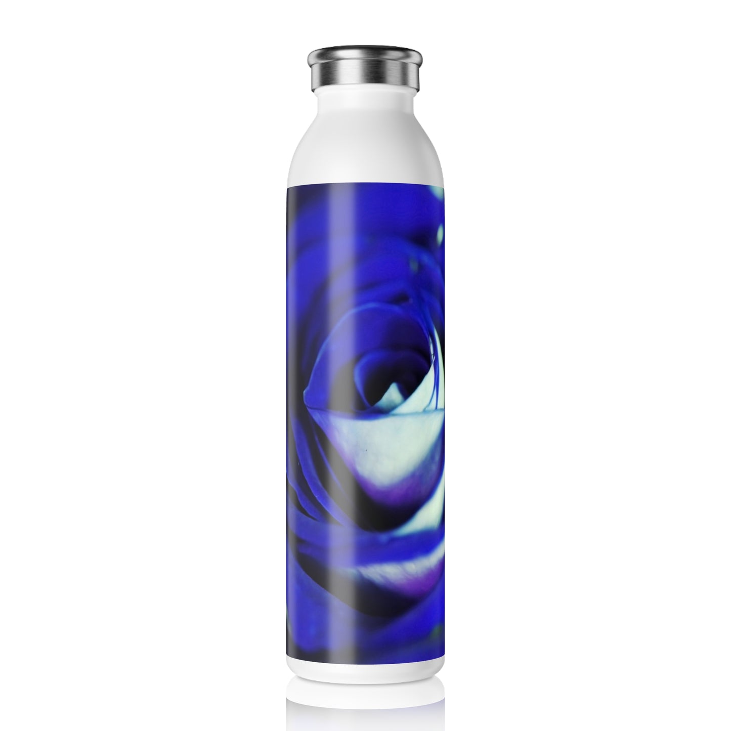 Elegant Blue Rose Slim Water Bottle - Eco-Friendly Reusable Flask, Stylish Hydration Gift, By Your Side Daily, Perfect for Travel, [...]