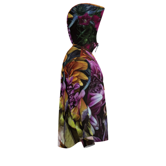 October Flowers 6 Unisex Fleece-Lined Quarter Zip Pocket Hoodie