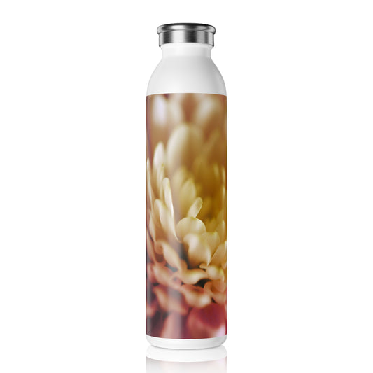 Pink and White Flower Slim Water Bottle, Eco-Friendly Hydration, Travel Mug, Gift for Her, Fitness Water Bottle, Floral Design
