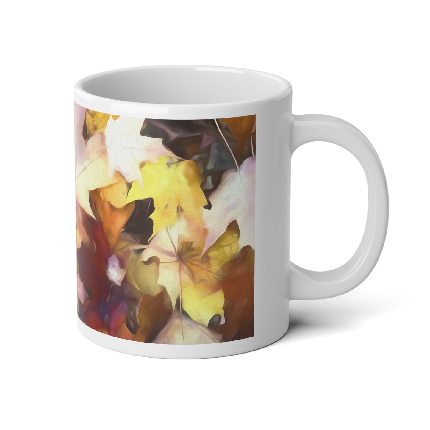 Fall Leaves Bright Jumbo Mug | Cozy Coffee Cup for Fall, Perfect Gift for Thanksgiving, Home Decor, Hot Beverage Lover