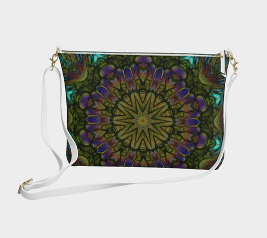 Green Kaleidoscope Vegan Crossbody Purse