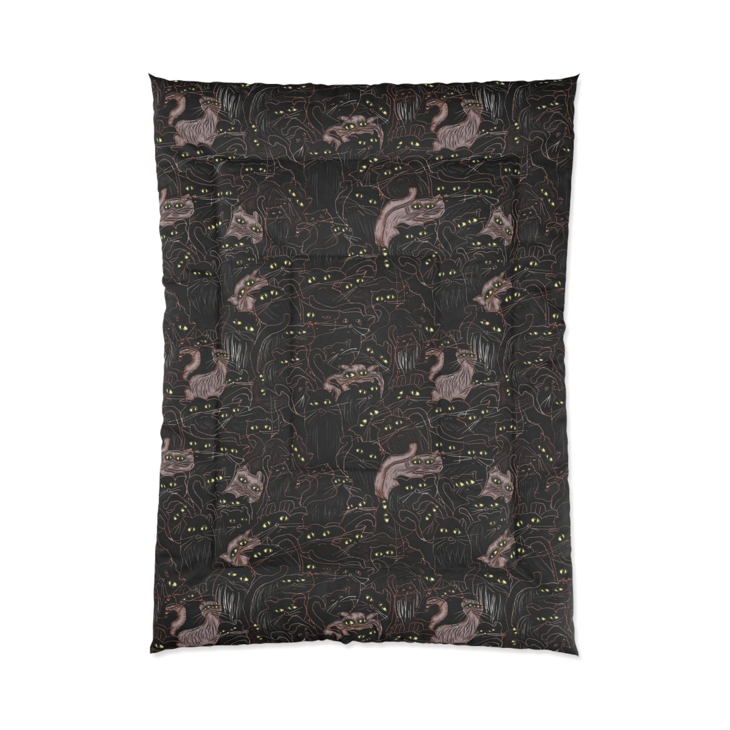 Comforter - Dark Cats Patterned