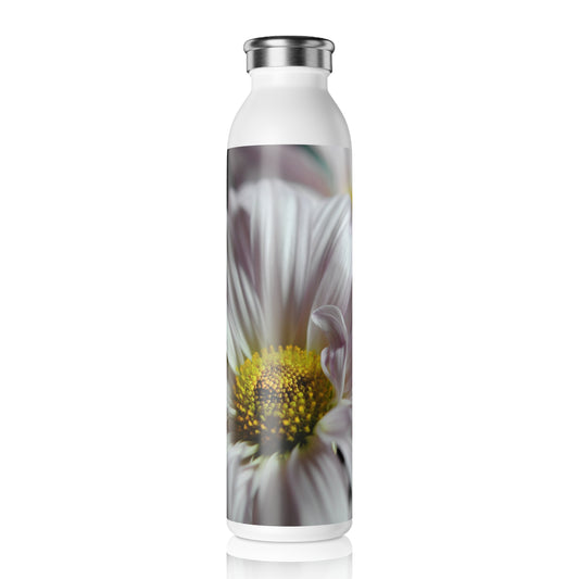 Light Lavender Daisies Slim Water Bottle, Eco-Friendly Drink Bottle, Travel Water Flask, Gift for Nature Lovers, Yoga Accessory