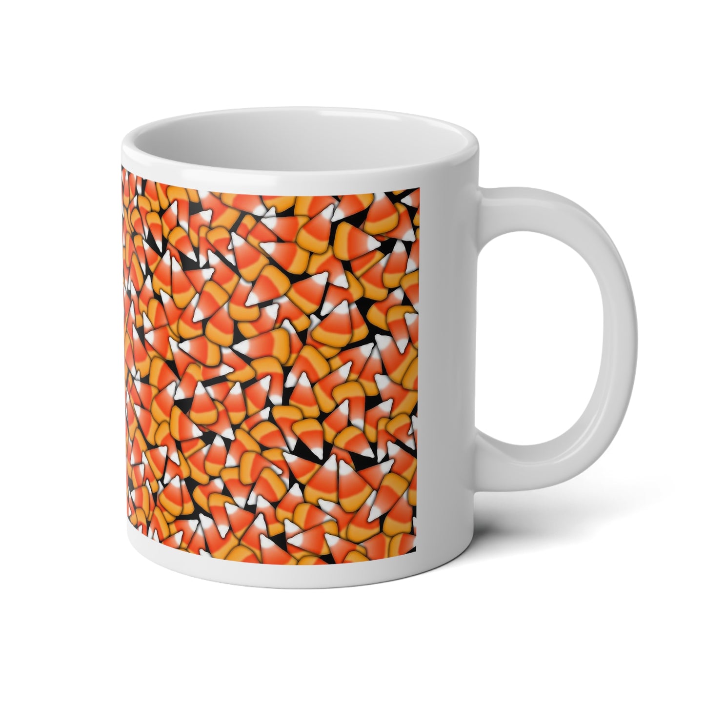 Halloween Candy Corn Jumbo Mug - 20oz, Perfect for Autumn Mornings, Spooky Gift, Coffee Lover, Fall Decor