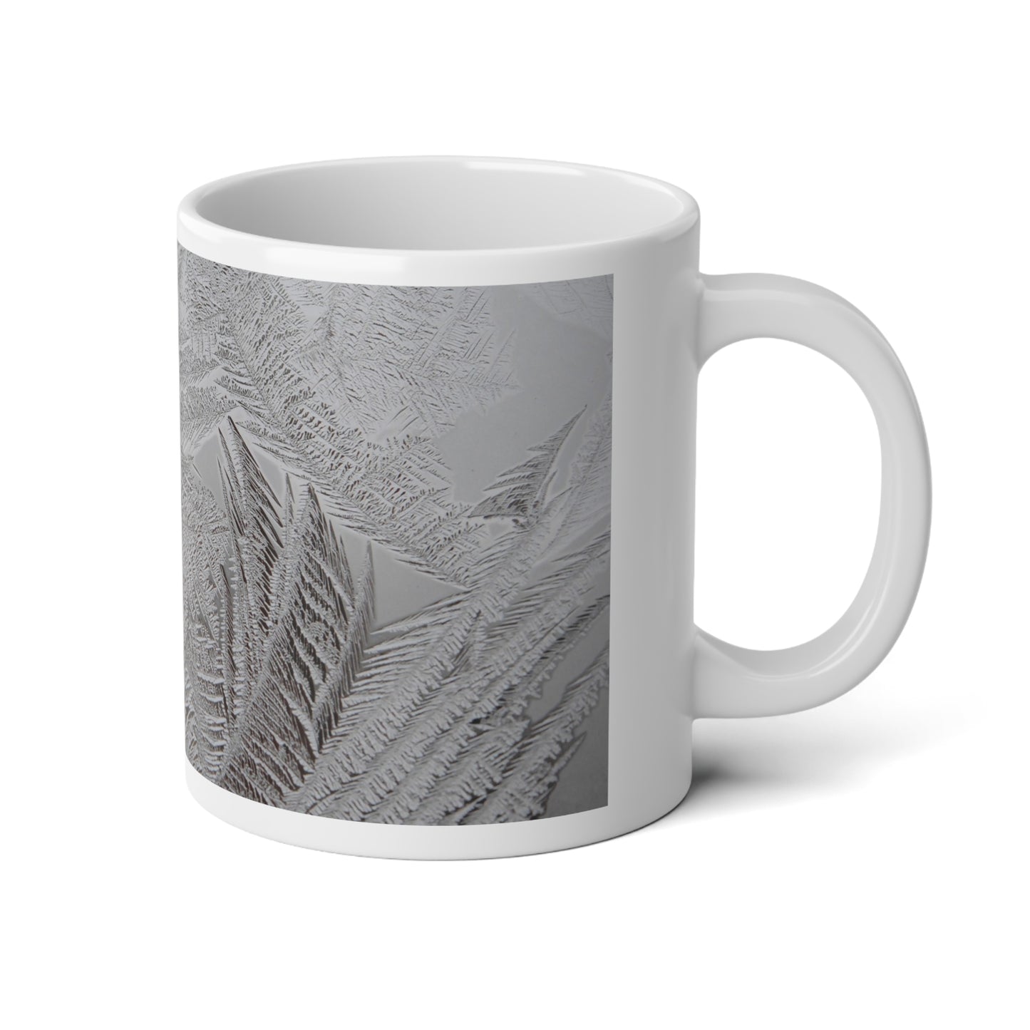 20oz Frost Pattern Mug — Large Jumbo Coffee Cup with Window Frost Design