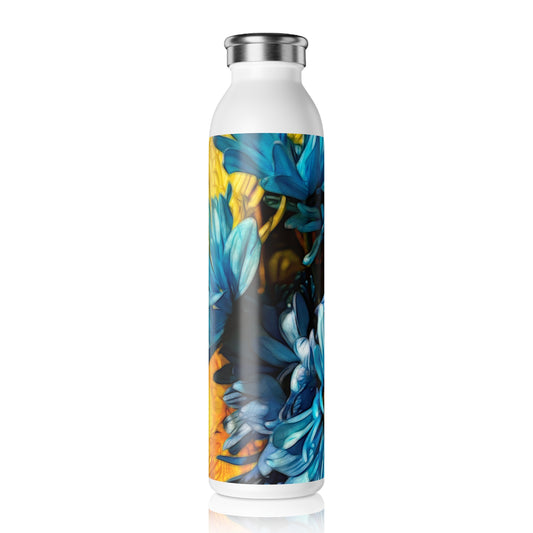 June Flowers 1  Slim Water Bottle - Eco-Friendly, Hydration Companion, Gym, Outdoor Adventures, Gift for Nature Lovers