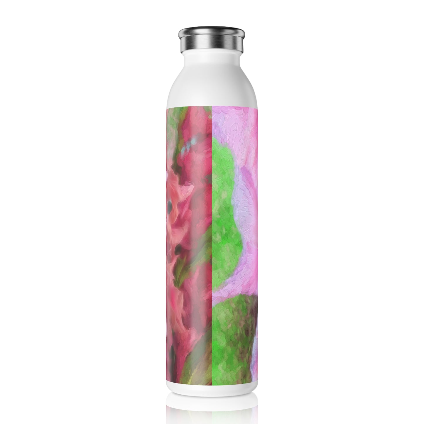 Light Pink Gladiolas Slim Water Bottle - Eco-friendly Hydration, Nature Lover Gift, Workout Companion, Home Decor, Summer Essentials