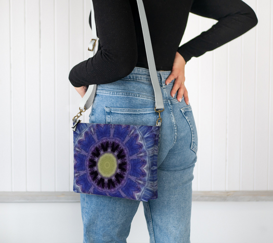 Blue Cathedral Kaleidoscope Vegan Crossbody Purse