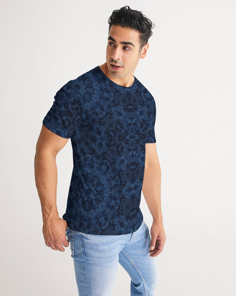 Blue Faux Velvet Kaleidoscope Men's All-Over Print Tee