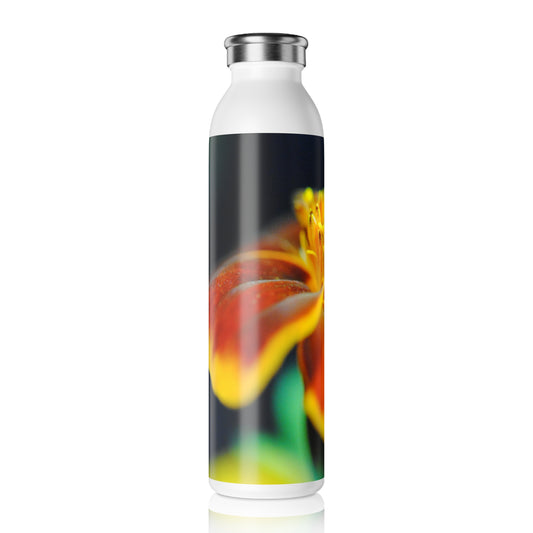 Marigold With Pollen Slim Water Bottle | Eco-Friendly Hydration, Gift for Nature Lovers, Gym Essential, Summer Accessories