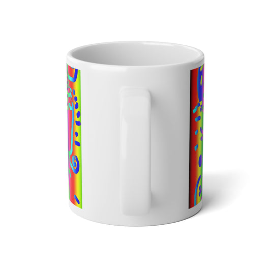 Rainbow Confetti Jumbo Coffee Mug, 20oz, Rainbow Mug, Fun Drinkware, Gift for Coffee Lovers, Unique Home Decor