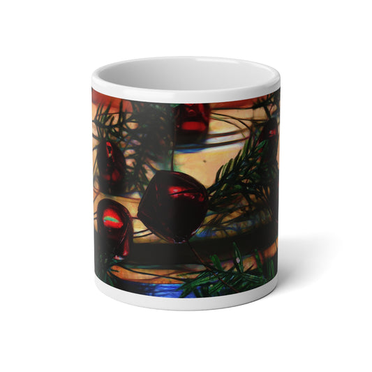 20oz Christmas Ornament Jumbo Mug — Jingle Bell Garland Design