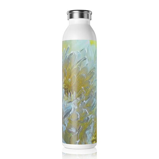 Chrysanthemums in The Light Slim Water Bottle | Eco-Friendly Drinkware, Stylish Hydration, Gift for Nature Lovers, Motivational Water Bottle, Summer Essentials
