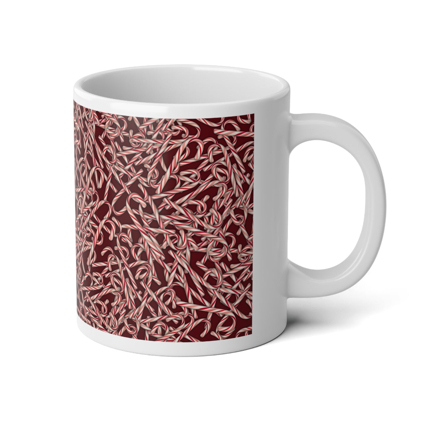 Candy Cane Pattern 20oz Jumbo Mug —  Ceramic Coffee Cup