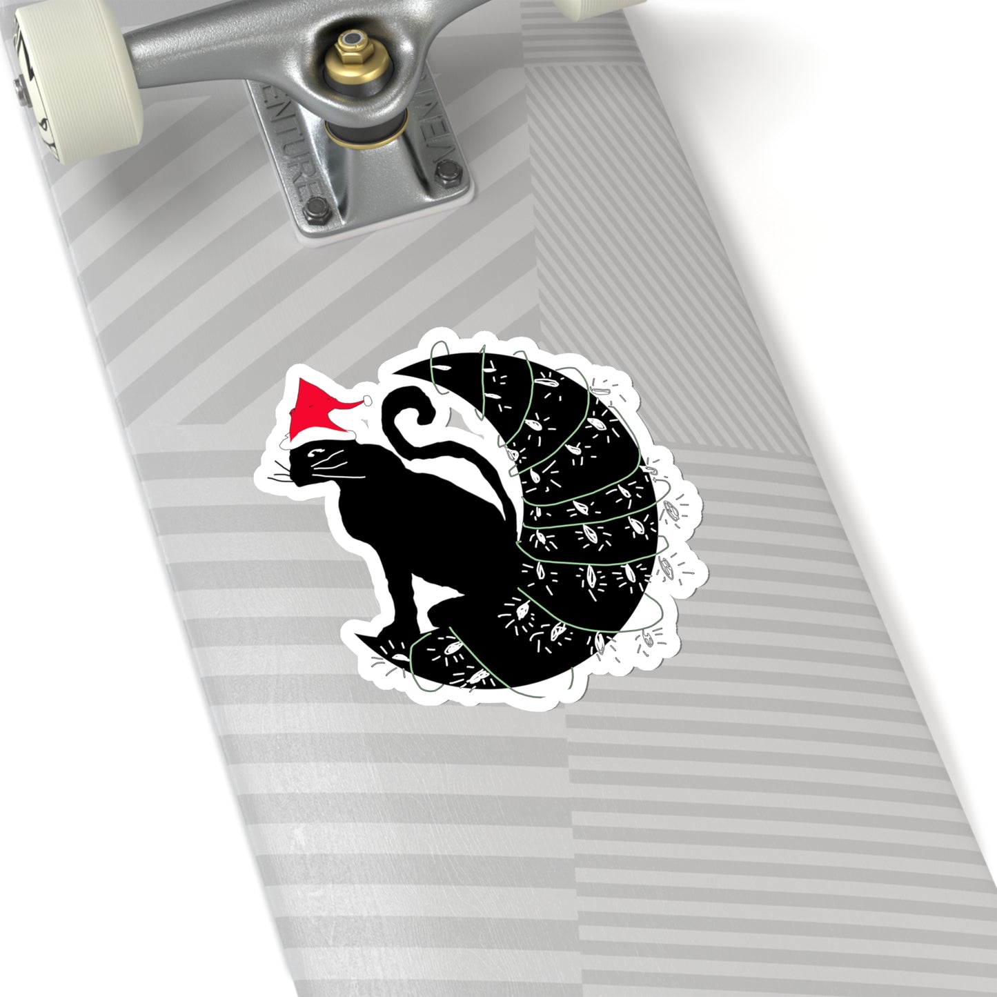 Christmas Cat on The Moon Kiss-Cut Stickers