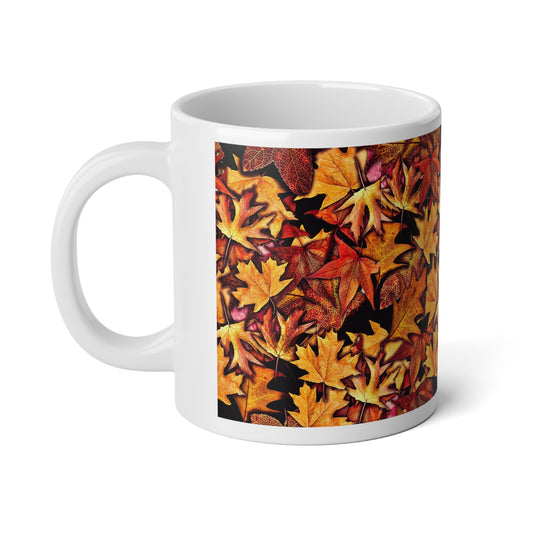 Autumn Leaves Jumbo Mug, Cozy Coffee Cup for Fall, 20oz Ceramic Mug, Perfect Gift for Tea Lovers, Seasonal Home Decor