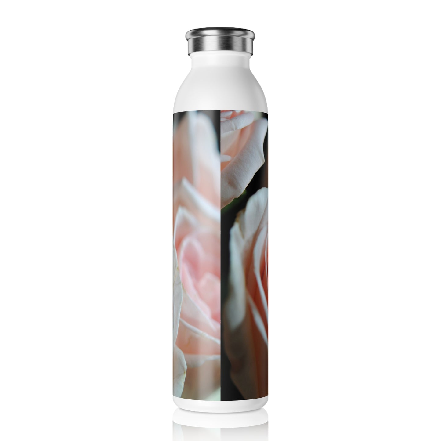 Slim Water Bottle — Blush Rose Floral Stainless Steel Bottle