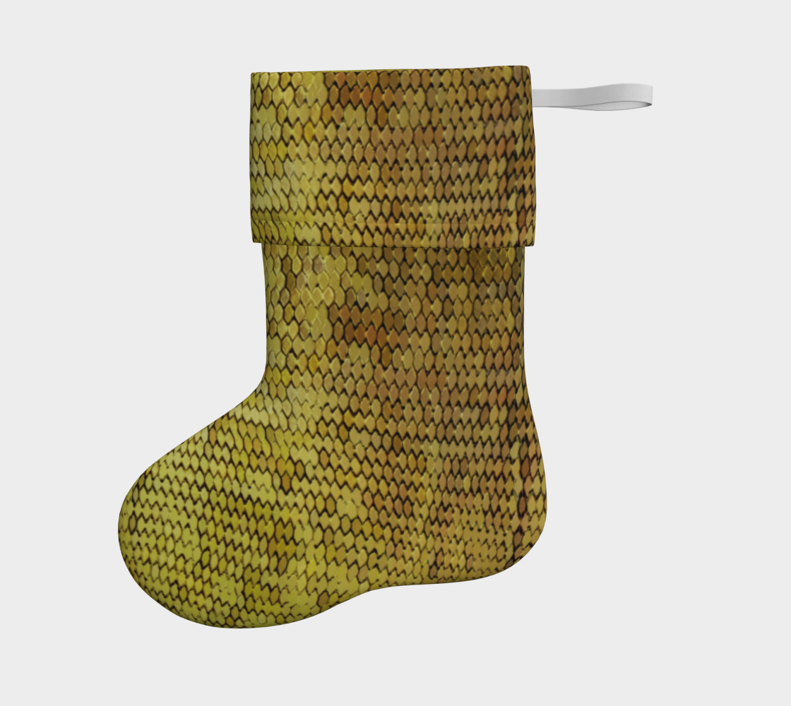 Golden Dragon Scales Christmas Stocking