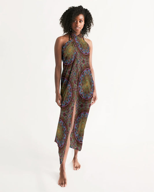 Blue Pink Windy Kaleidoscope All-Over Print Swim Cover Up