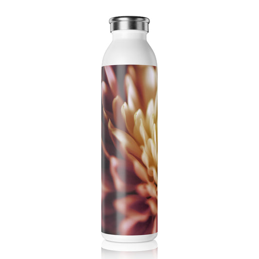 Pink and White Flower Slim Water Bottle, Eco-Friendly Hydration, Travel Mug, Gift for Her, Fitness Water Bottle, Floral Design