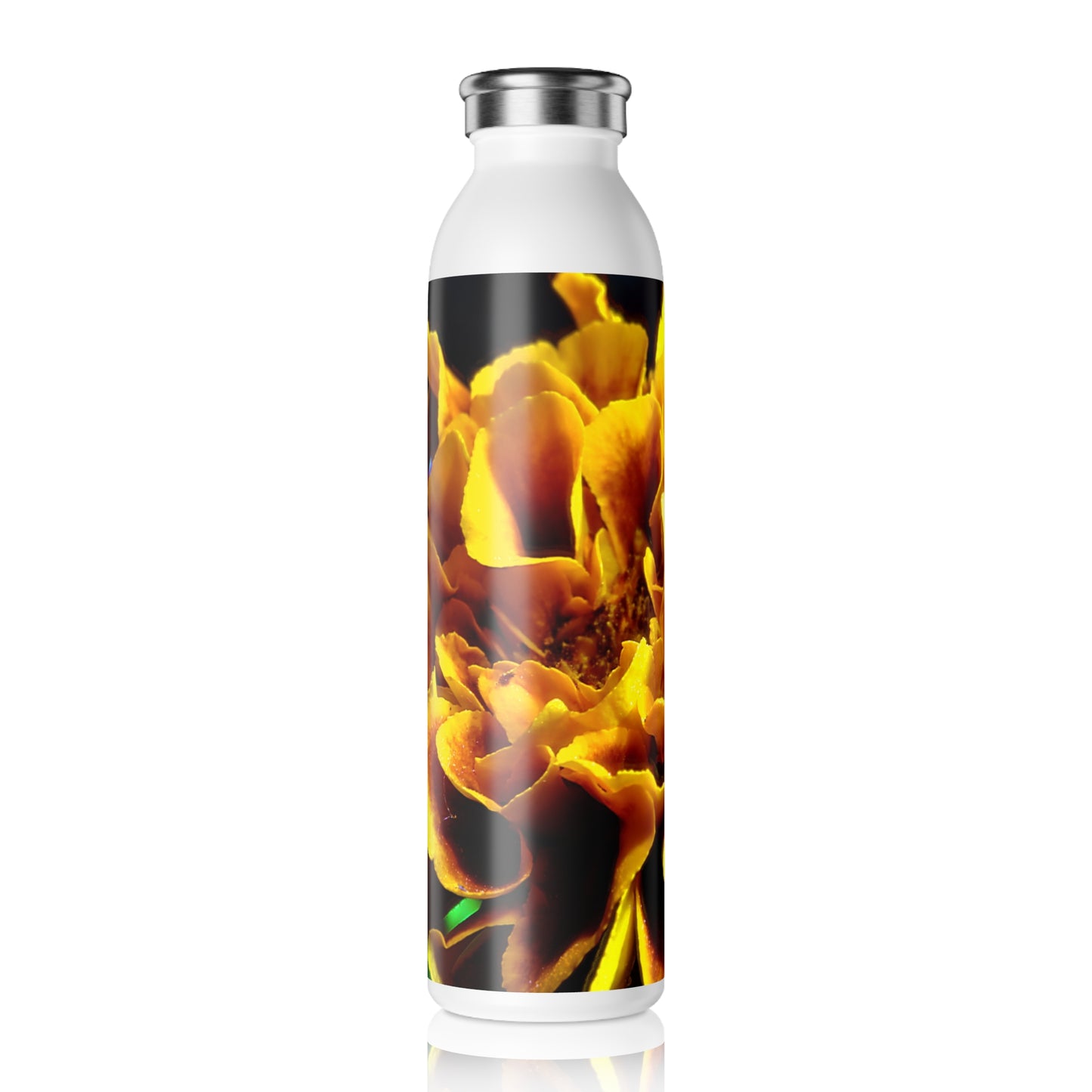 Marigold Center Slim Water Bottle, Vibrant Flower Print, Reusable Hydration Gift, Eco-Friendly Drinkware, Summer Picnic Essential, Nature Lover [...]