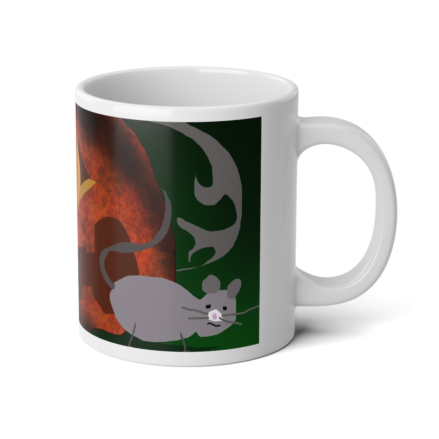 Pumpkin and Mouse Jumbo Mug, Halloween Coffee Cup, Fall Decor, Pumpkin Latte Mug, Unique Gift for Halloween Lovers