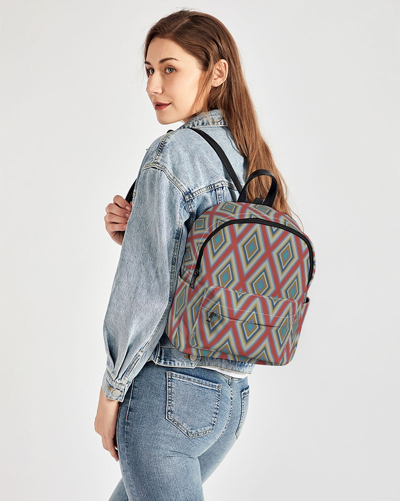 Colorful Diamonds Variation 3 Mini Canvas Backpack