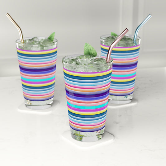 Cotton Candy Stripes Pint Glass, 16oz