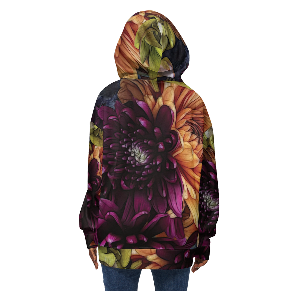October Flowers 9 Women's Relaxed Fit Hoodie-Super Heavy 375g