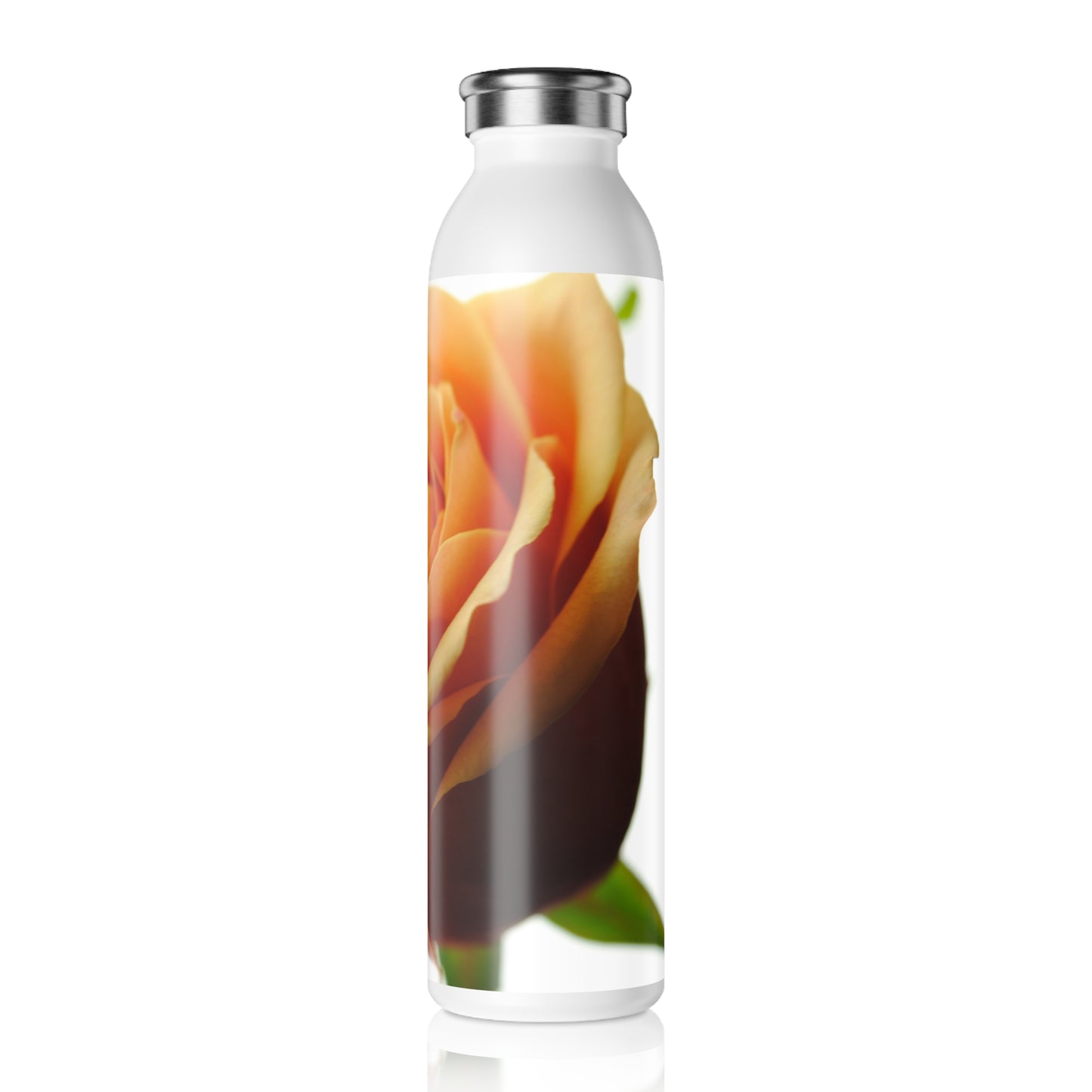 Pastel Pink and Orange Rose Slim Water Bottle - Stylish Hydration for Nature Lovers, Gift for Gardeners, Rose Decor, Eco-Friendly Water Bottle, [...]