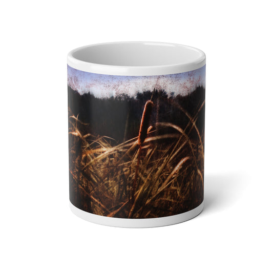 Cattails In The Wind Jumbo Mug | 20oz Coffee Cup for Nature Lovers, Perfect Gift for Friends, Camping Mug, Enjoy Hot Drinks, Eco-Friendly