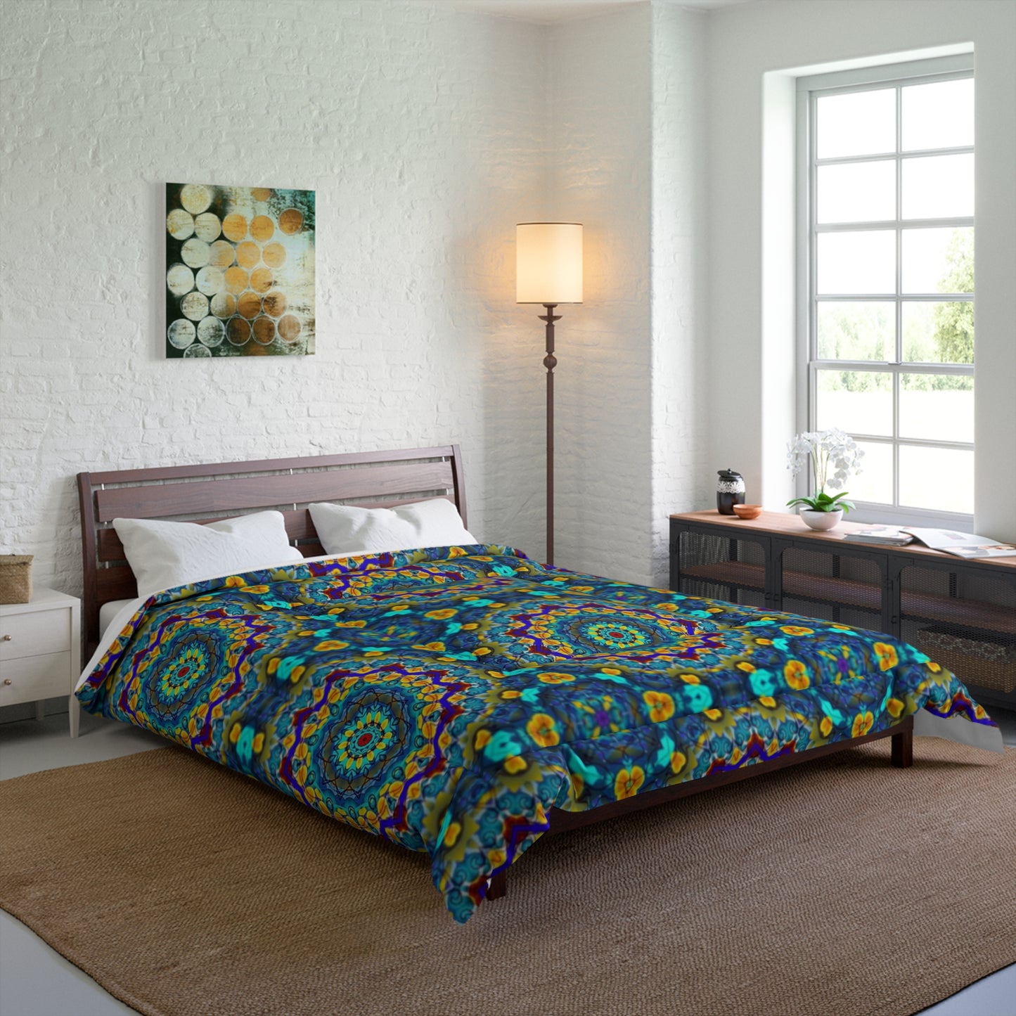 Bohemian Mandala Comforter — Colorful Kaleidoscope Bedding