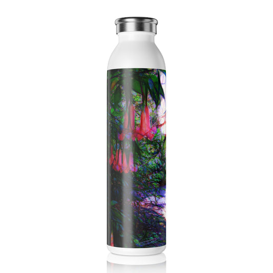 Slim Water Bottle — Botanical Trumpet Flowers Stainless Steel Bottle