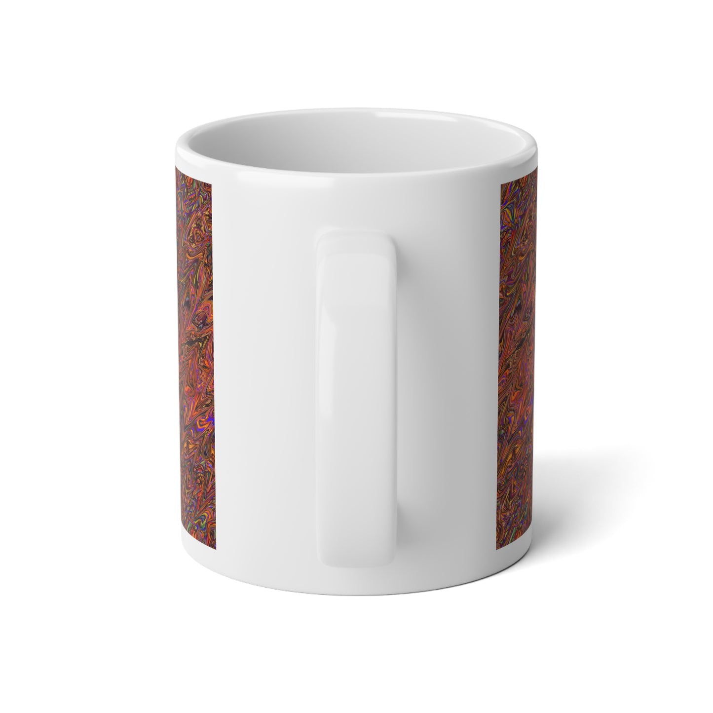 Orange Liquid Marbling Jumbo Mug, Cozy Coffee Cup, Vibrant Drinkware, Ideal for Tea Lovers, Unique Gift for Birthdays, Artistic Mug for Home Decor