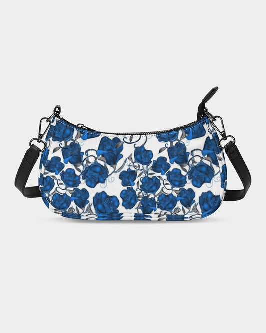 Blue Roses Petite Canvas Pouch