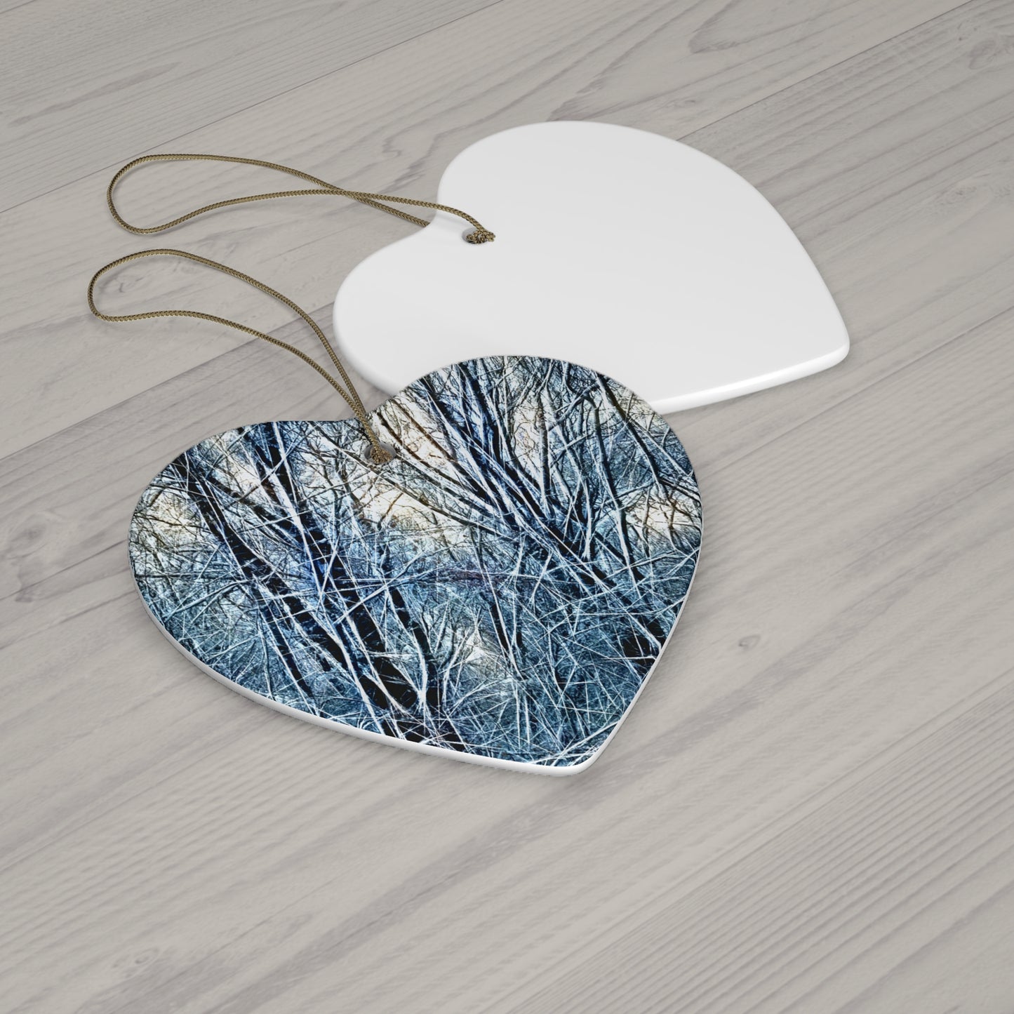 Winter Wonderland Ceramic Ornaments - Star Shaped Holiday Decor