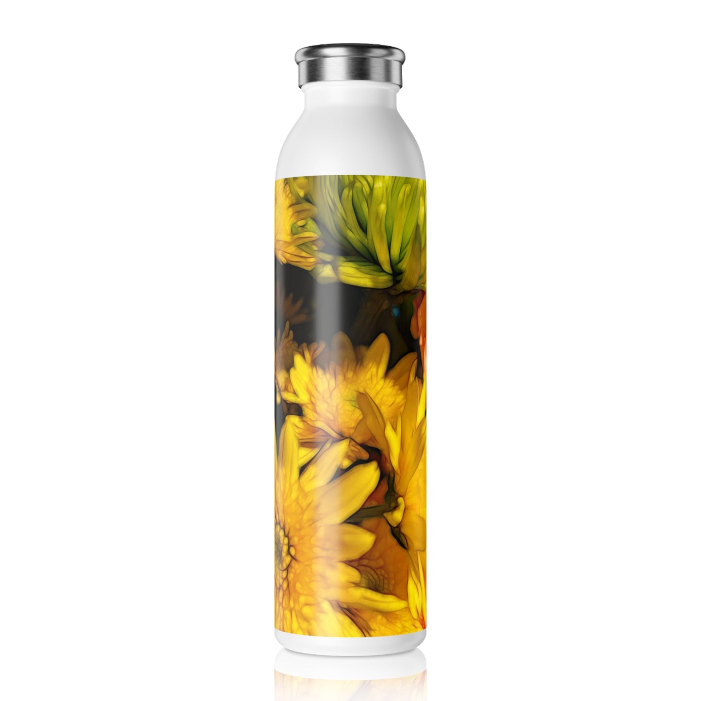 June Flowers 5 Slim Water Bottle, Stylish Hydration, Perfect for Gym, Gift for Nature Lovers, BPA-Free Water Flask