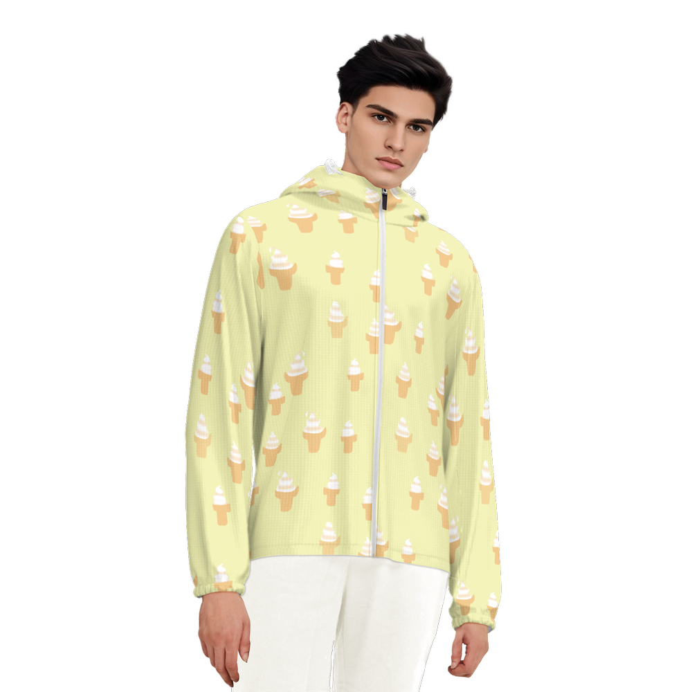 Ice Cream Cone Unisex Lightweight Hooded Windbreaker- Water Resistant