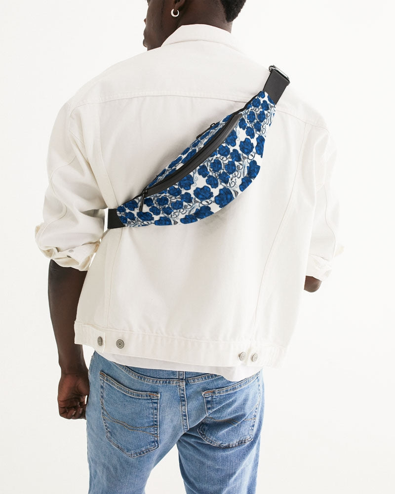 Blue Roses Crossbody Sling Bag
