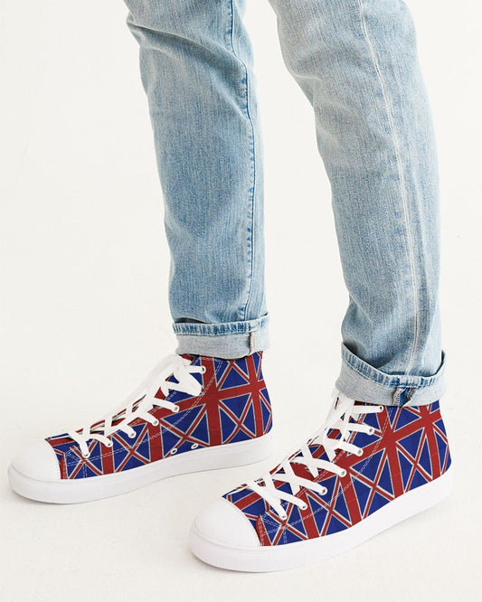 British Flag Pattern Men's Hightop Canvas Shoe