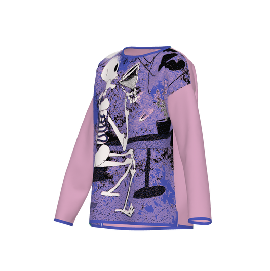 Skeleton Sipping Margarita Knit Sweater